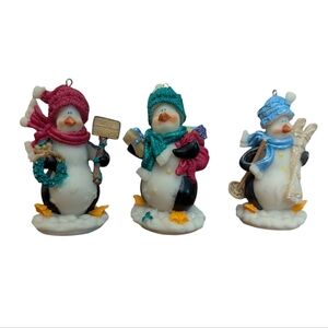 VTG 2003 Set Of 3 Resin Penguin Ornaments